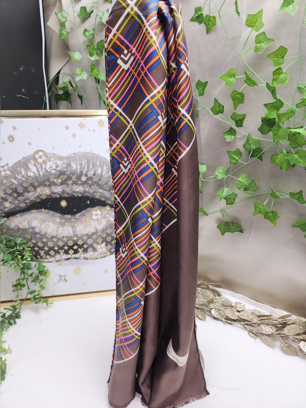 Authentic Christian Dior Silk Scarf With COA
